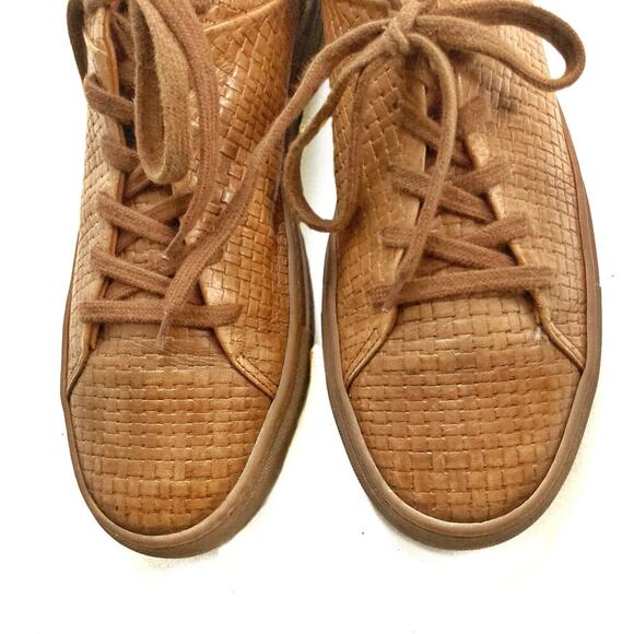 Aquatalia Alaric Woven Leather Sneakers | Italy Waterproof Tan Luxe Street Style - Picture 12 of 16